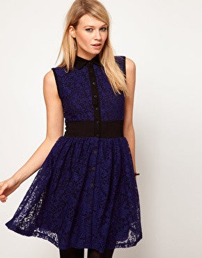 ASOS Mini Lace Dress With Elastic Waist