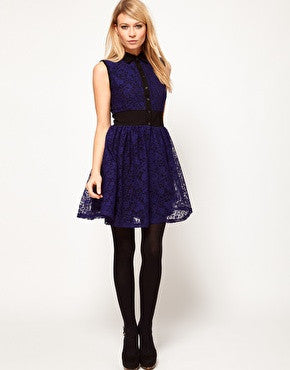 ASOS Mini Lace Dress With Elastic Waist